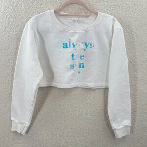 Poupette St. Barth always the sun cropped White sweatshirt women’s size small